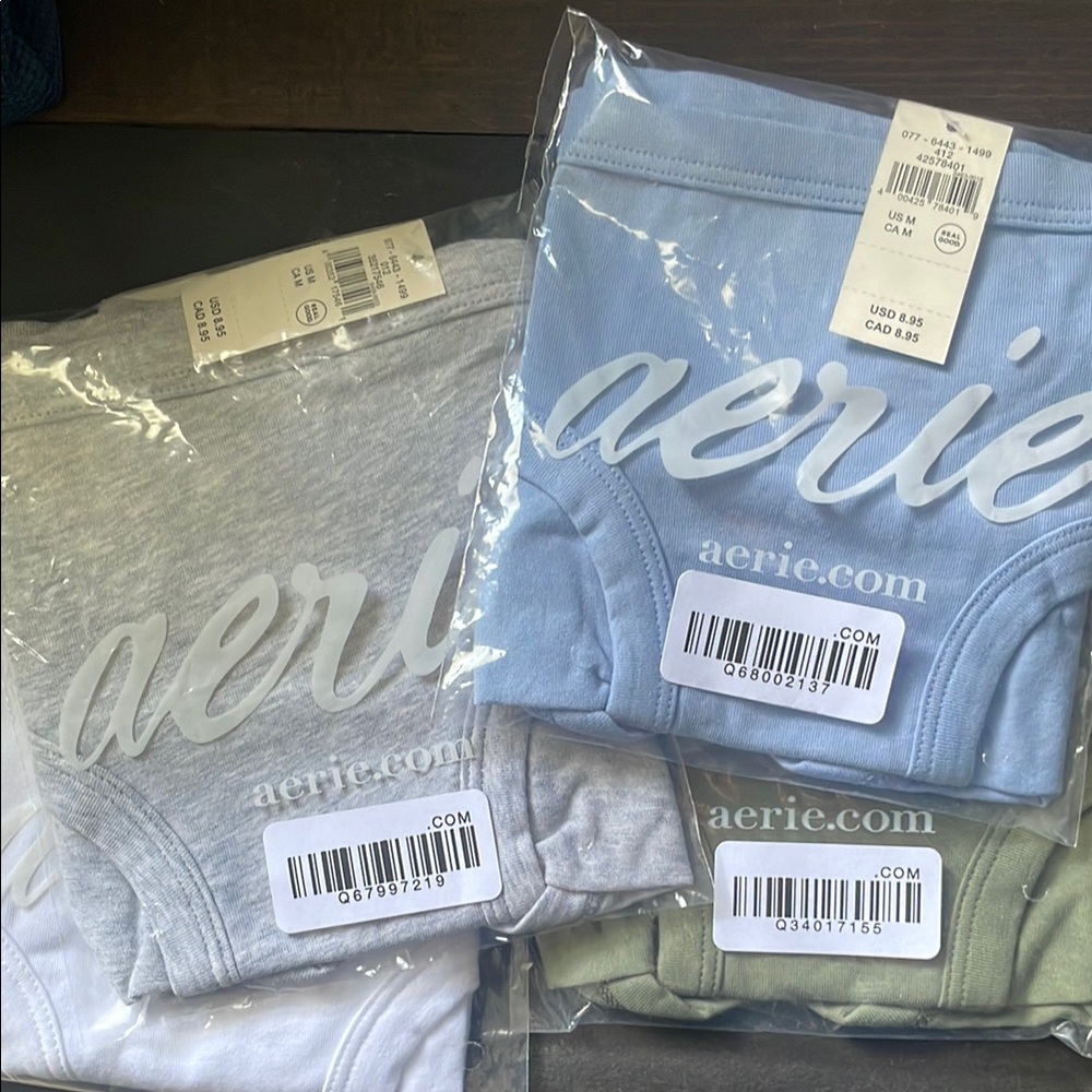 Aerie Underwear Set - Light Gray, Sky Blue, Olive